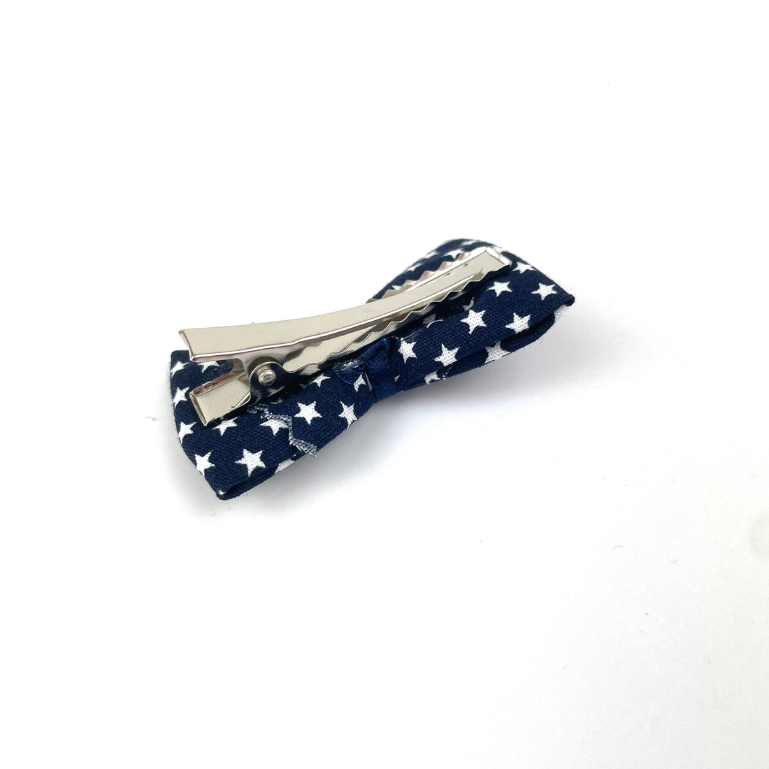 Petite Barrette "Bleu marine étoiles blanches"