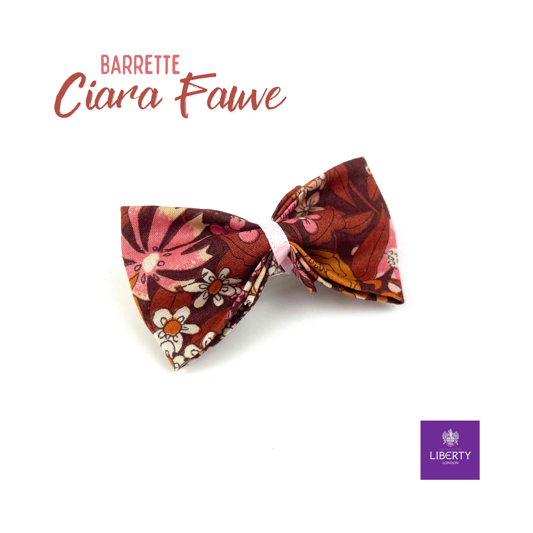 Petite Barrette Liberty "Ciara fauve"