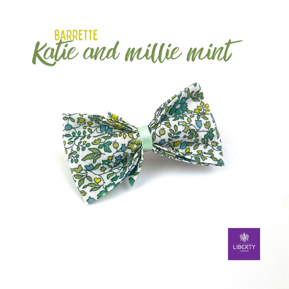Petite Barrette Liberty "Katie and Millie mint"