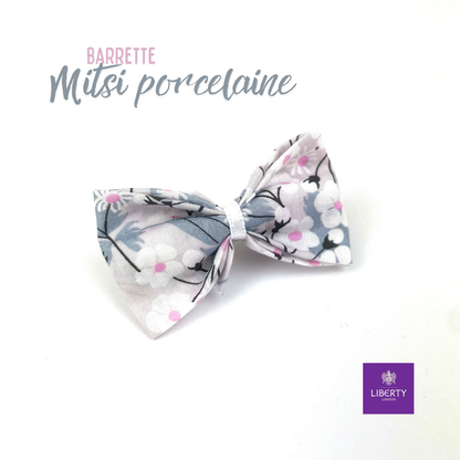 Petite Barrette Liberty "Mitsi porcelaine"