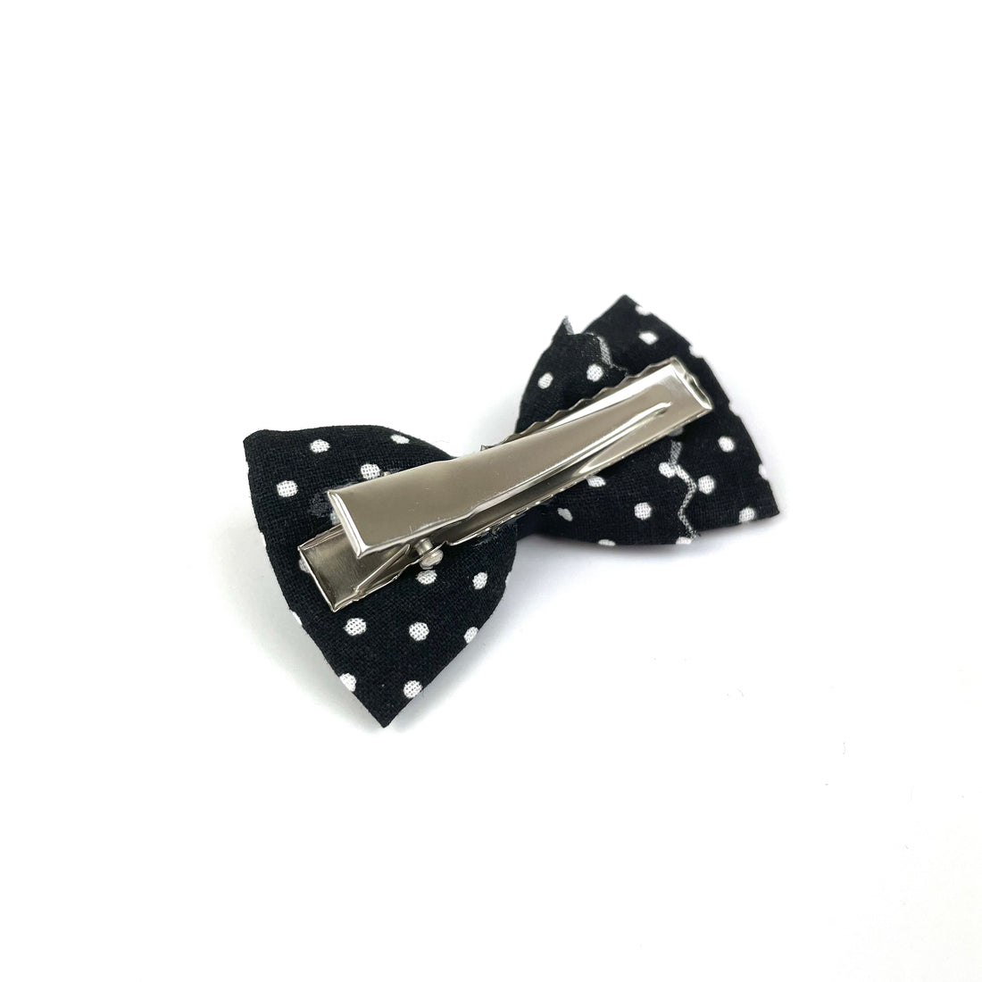 Petite Barrette "Noir pois blancs"