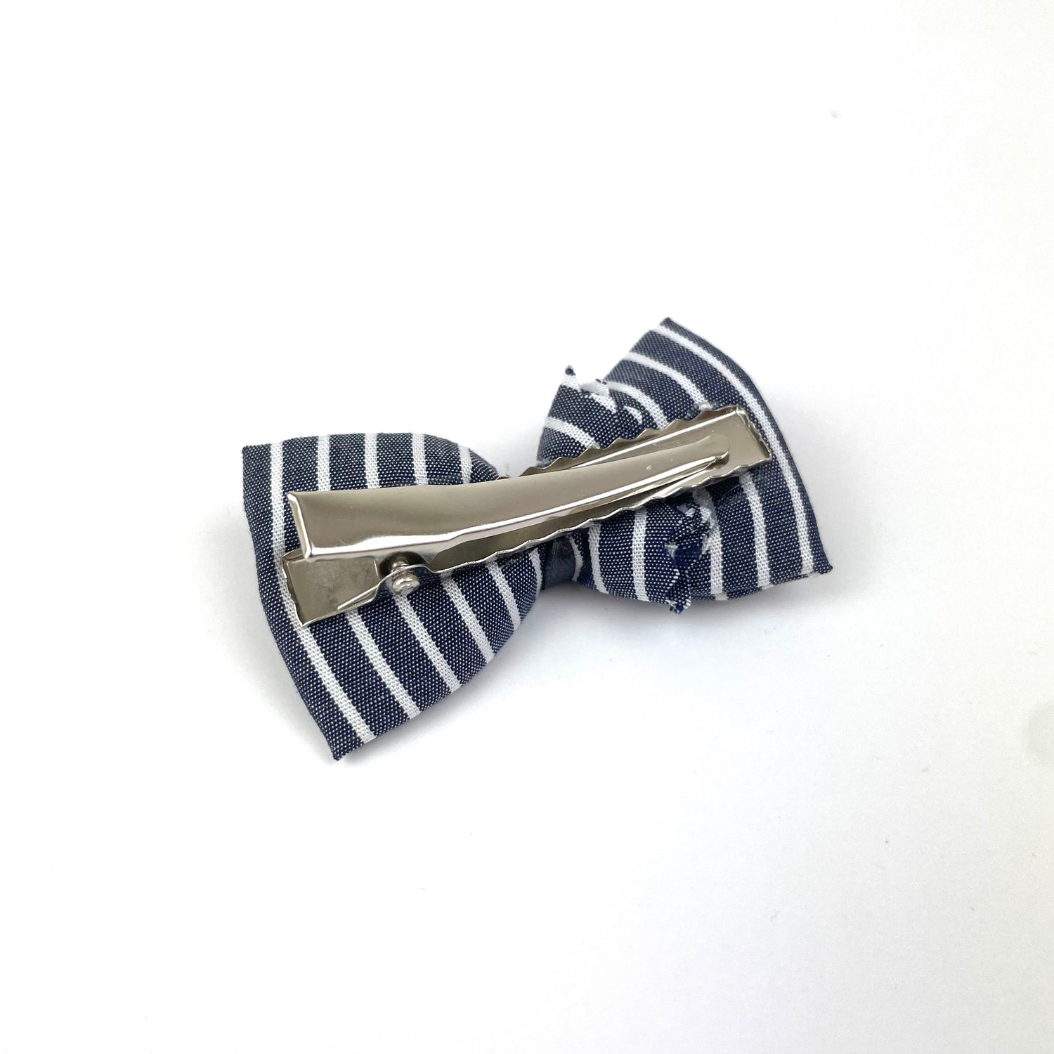 Petite Barrette "Rayures grises foncées"