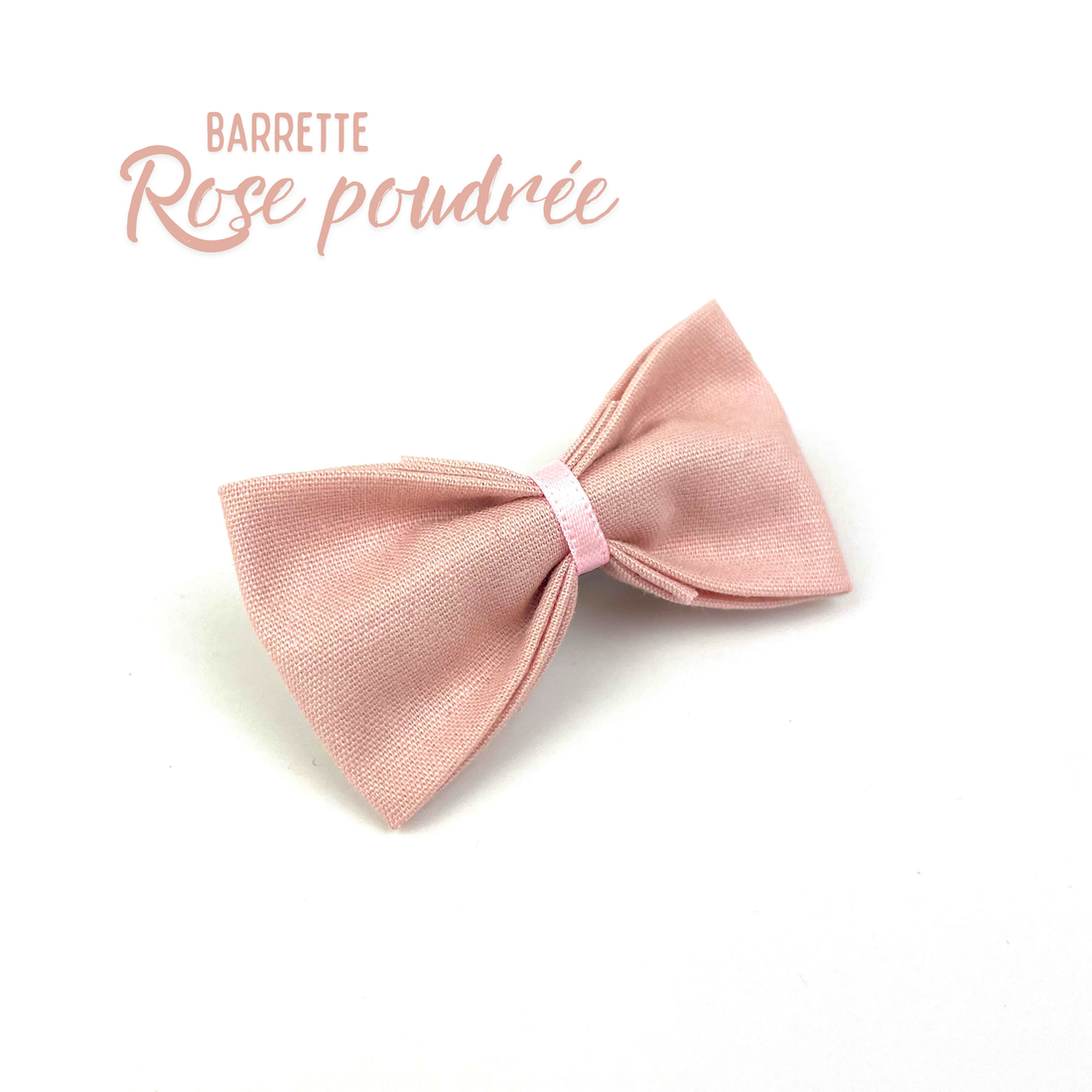 Petite Barrette "Rose poudrée"