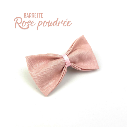Petite Barrette "Rose poudrée"