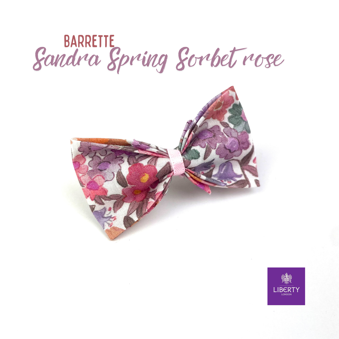 Petite Barrette Liberty "Sandra spring Sorbet rose"