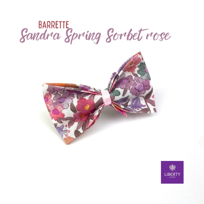 Petite Barrette Liberty "Sandra spring Sorbet rose"