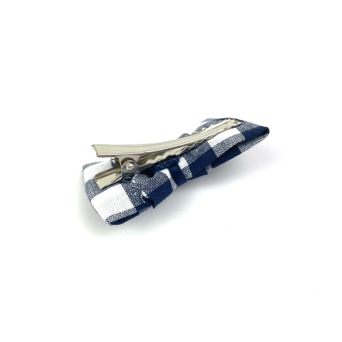 Petite Barrette "Vichy bleu marine"