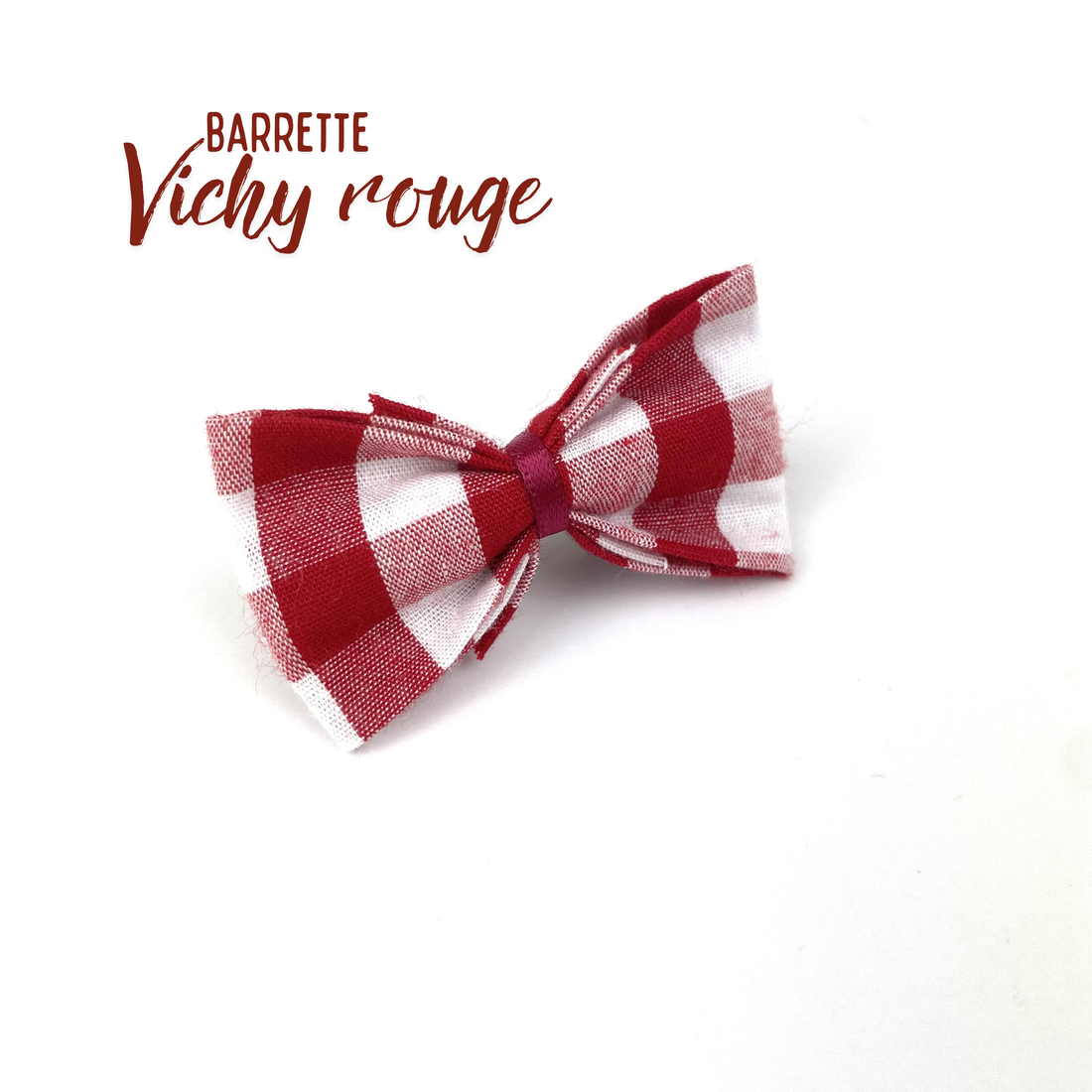 Petite Barrette "Vichy rouge"