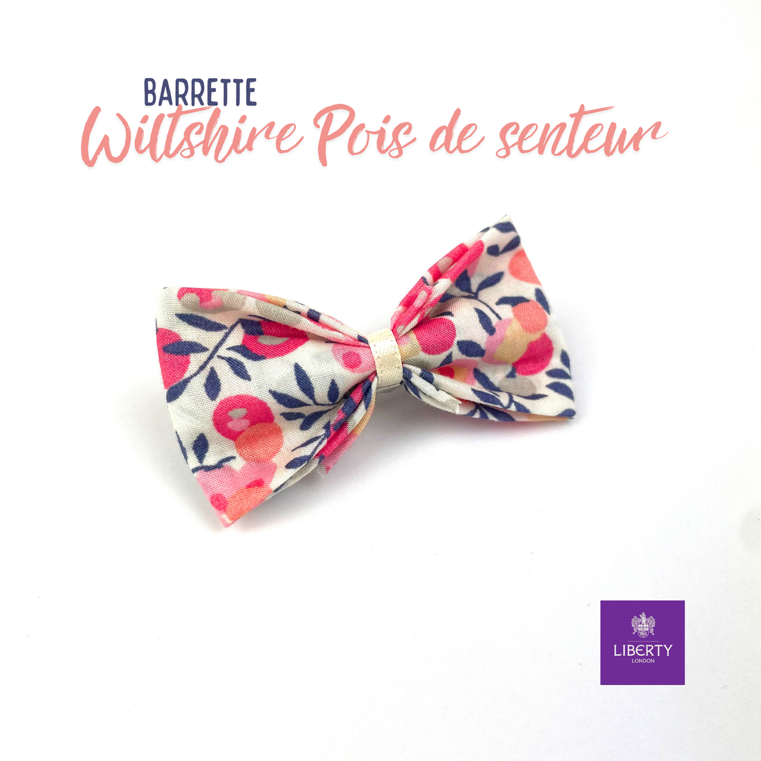 Petite Barrette Liberty "Wiltshire pois de senteur"