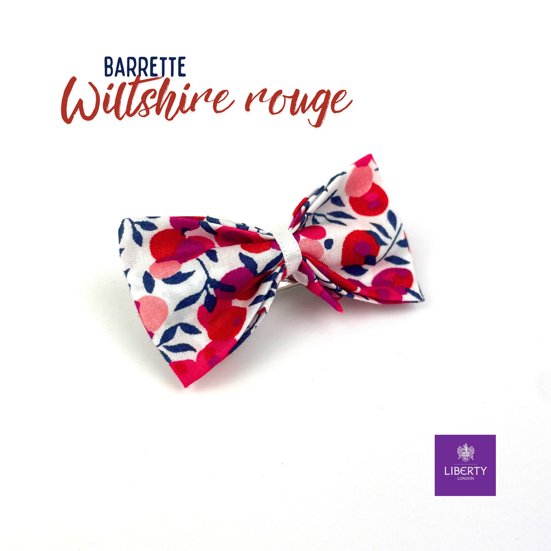 Petite Barrette Liberty "Wiltshire rouge"